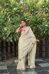 Butter Banarasi Silk Gota-Patti Pearl Saree